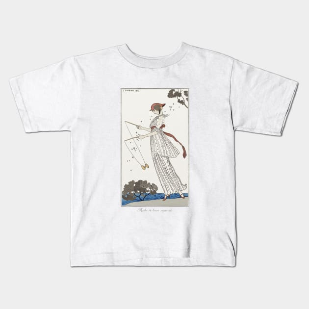 Robe de Linon Imprimé Fashion Illustration by George Barbier Kids T-Shirt by VanillaArt